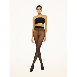 Wolford Women's Small Black Satin Touch 20 Tights Shimmering Luxury Sexy K35-9
